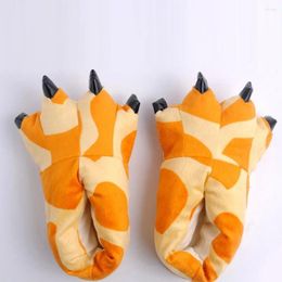 Slippers 2023 Winter Warm Soft Indoor Floor Women Men Children Shoes Funny Animal Christmas Monste Dinosaur Claw Plush Home