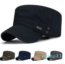 Berets Men Breathable Adjustable Sun Cap Baseball Army Hat Cadet