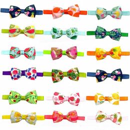 Accessories 50/100pcs MixColor Pet Dog Bow Tie Summer Pet Supplies Small Dog Cat Puppy Bowties Summer Fruit Style Small Dog Grooming Product