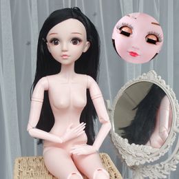 Dolls 60cm BJD Dolls Nude Body with Head Blinking Dolls with Close Eyes Makeup Realistic Eyelashes Dress Up Toys for Girl Gifts 230427