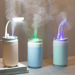 Humidifiers 260ML Air Humidifier Ultrasonic Mini Aromatherapy Diffuser Portable Sprayer USB Essential Oil Atomizer LED Lamp for Home Car 230427