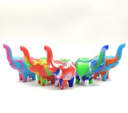 Silicone Elephant Pipe mini bubbler Water Pipes multiple Colourful Silicone Oil Rigs bong Food Grade Silicon Hookah Bongs
