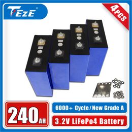 4pcs New 3.2V 240Ah Lifepo4 Battery 12V A Rechargeable Battery Pack Lithium Iron Phosphate Solar System Free of Shipping