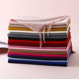 Multiple solid cashmere scarves for women single Colour thickened warm shawl gift red scarf