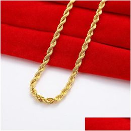 Pendants Chains Drop Gold Color 6Mm Rope Chain Necklace For Men Women Hip Hop Jewelry Accessories Fashion 22Inch Delivery Home Garde Dhbqd