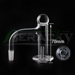 Beracky Smoking Full Weld Beveled Edge XL Quartz Blender Banger With Quartz Marble Ball Cap Hollow Pillar 20mmOD Seamless Welded Heady Nails For Glass Water Bongs