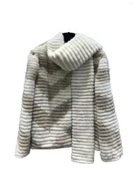 Women's Fur Coat Round Neck Short With Scarf Loose Version Of The Color Design Warm And Comfortable 2023 Winter 1121