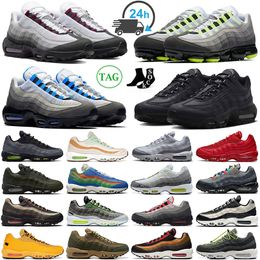 2024 OG 95 running shoes men women 95s Crystal Blue Dark Beetroot Triple Black White Neon Solar Red Midnight Navy Earth Day Denham mens trainers outdoor sneakers