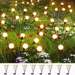 Outdoor LED Solar Lights Waterproof Garden Decoration Firefly Lawn For Patio Walkway Yard