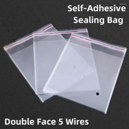 Storage Bags 100PCS Clear Apparel Self Seal Plastic Wedding Party Opp Gift Bag Adhesive For T-Shirt And Clothes Poly