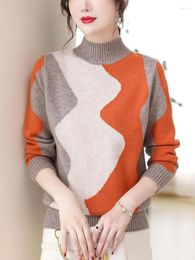 Women's Sweaters Korean Fashion Women 2023 Autumn/Winter Pullovers Long Sleeve Knit Oversized Sweater Tops Turtleneck Knitwears Jumper