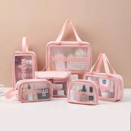 Cosmetic Organizer PU Women's Travel Storage Bag Makeup Bag Travel Organizer Bag Transparent Makeup Bag 231127