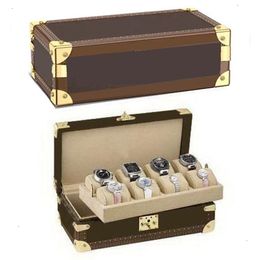 Brown Flower MO. HARD SIDED 8 WATCH CASE , NOT SOLD SEPARATELY !!! Customer order.