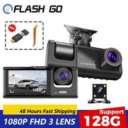 Other Electronics Car Video Recorder 3 in 1 FHD 1080P 3 Camera Car DVR Dashcam Rear View Camera with Rear lens Night Vision For Truck Tax Uber J230427