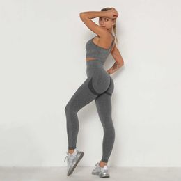 Yoga Outfit Women's High Waist Seamless Leggings Gym Running Workout Sports Yoga Pants Sets Sexy Bra Tight Shorts Bra Set Casual Sportswear P230504