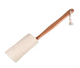 Natural Loofah Bath Brush with Long Wood Handle Exfoliating Dry Skin Shower Body Scrubber Spa Massagera35a19268z6116903