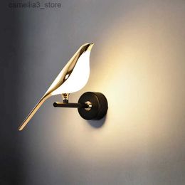 Wall Lamps Nordic Magpie Art Design Wall Lights Bedroom Home Decor Kitchen Fixtures Living Room Mirror Sconce Stairs Hallway Lamp Q231127