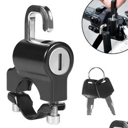 Interior Decorations Anti-Theft Helmet Lock Handlebar Mount Motorcycle Electric Motorbike Security Metal 22Mm-26Mm With Keys Set Drop Ot0Nz