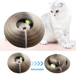 Toys Paper Magic Organ Cat Scratching Board Cat Toy with Bell Cat Grinding Claw Cat Climbing Frame Magic Organ Cat Play Scratch Toy