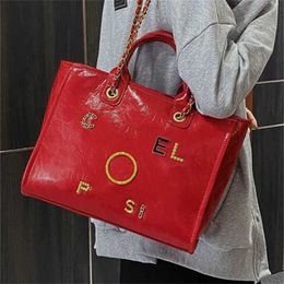 50% off Women's Handbags Luxury Beach Metal Pearl Letter Badge Tote Bag Small Leather Large Chain Wallet DYZ0