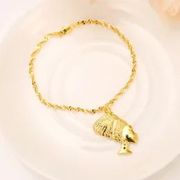 Charm Bracelets 21cm Cz Heart Mary Pendant Bracelet For Women Kids Girls Chain Gold Color Diy Charms Chains Jewelry Gift Her