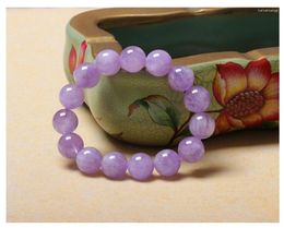 Strand Natural Lavender Quartz Crystal Round Beads Bracelet 8-16mm