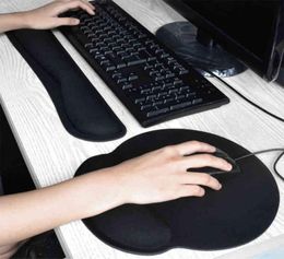 Memory Foam Mechanical Soft Keyboard Mouse Pad Set Ergonomic Wrist Rest Hand Support Cushion For Office Computer Laptop L2206085121351