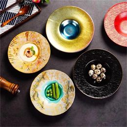 Plates Retro Soup Plate Container Creative Japanese Ceramic Dinnerware Colorful Salad Dish Western Restaurant Cuisine Sashimi Tray