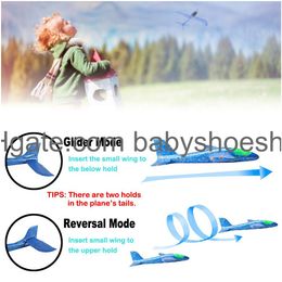 Novelty Games Lotiang Aeroplane Toys 16 Inch Manual Foam Flying Glider Throwing Planes Model Air Plane Two Flight Modes Aircraft For Bo Amomw