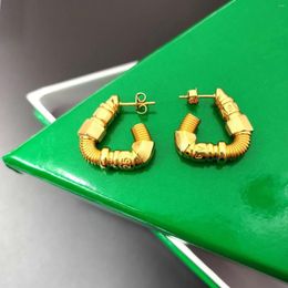 Dangle Earrings Europe Designer Brand Brass Gold Plated Triangular Geometric Women Jewelry Party Runway Trends