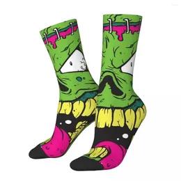 Men's Socks Hip Hop Vintage Popping Zombie Crazy Compression Unisex Eyeball Harajuku Pattern Printed Novelty Happy Crew Sock