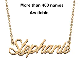 Chains Cursive Initial Letters Name Necklace For Stephanie Birthday Party Christmas Year Graduation Wedding Valentine Day Gift