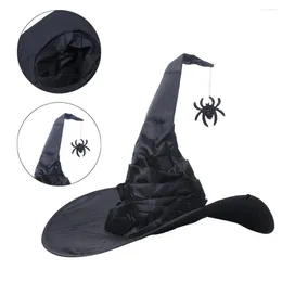 Berets Adult Children Accessories Spider Bat Night Club Sorcerer Caps Black Folds Wizard Cap Halloween Hats Witch