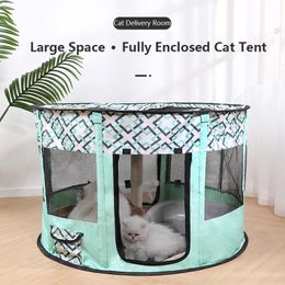 Mats Portable Pet Playpen Cat Tent Bed Folding Dog House Cage For Dogs Cats Baby Delivery Room Puppy Indoor Round Fence Pet Supplies