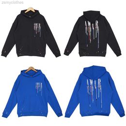 Men's Hoodies Sweatshirts High Quality Letter Print Men Hoodies Women High Street Embroid Sweater Luxury Brands Color Splash Splash-ink Loose Sweatshirt