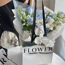 Gift Wrap Mirror Creative Flower Packaging Bag Portable Tote Square Box With Handle Birthday Party Home Decoration