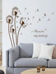 Brown Colour Dandelion Wall Sticker Living Room Bedroomkids Rooms Home Decor PVC Autocollant Mural7627539