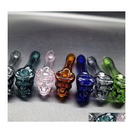 Smoking Pipes Pyrex Glass Oil Burner High Quality Thick Skl Hand Spoon Pipe 4 Inch 26G Weight Tobacco Dry Herb For Hookahs Bong Drop Dhmyk