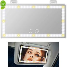 Car Sun Visor Vanity Mirror Makeup Mirror with 3 Light Modes 60 LEDs Rechargeable Led Light Car Mirror with Dimmable Touch