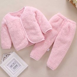 Clothing Sets Baby Clothes Baby Autumn Clothes Female Male Coral Two-piece Newborn Clothes Warm Spring and Winter Sets