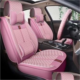 Car Seat Covers Ers For Sedan Suv Durable Leather Set Five Seaters Cushion Mat Front And Back Mti Design Drop Delivery Mobiles Motor Dh2Ps