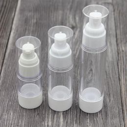 15ml 30ml 50ml Empty Airless Bottle Lotion Cream Pump Plastic Container Vaccum Spray Cosmetic Bottles Dispenser For Travel Pqdoj