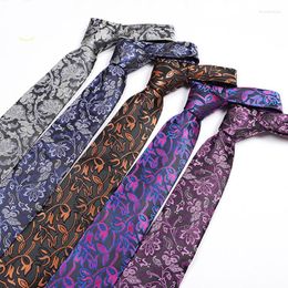 Bow Ties For Men Floral Jacquard Business Necktie Male High Density Polyester Tie Formal Dress Accessories