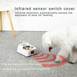 Feeding 350ML Dogs Cats Automatic Feeder 5G Infrared Sensor Switch Cover Antimouse Moistureproof Intelligent Bowl Pet Feeder
