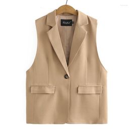 Outerwear Women's Plus Size & Coats 4xl Blazer Women Clothing Casual Sleeveless Suit Vest Fashion Single Button Tailored Collar Coat Autumn