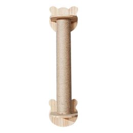 Toys Cat Scratching Post Wall Mounted Solid Wooden WallMounted Cat Toy With Mounting Screw Wall Cat Scratcher Shelf For Hemp Rope