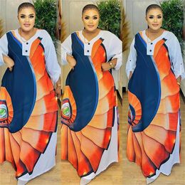 Ethnic Clothing Satin Print African Dashiki Women Muslim Abaya Boubou Long Maxi Dress Turkey Dubai Kaftan Evening Party Gown Abayas Robe