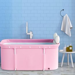 Bathtubs 120 X 55 X 50 cm Bath Bathtub Set Portable Folding Tub Bucket Kit For Adult Family PVC Beauty Spa Bathtub Baby Bath Tub