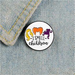 Cartoon Accessories Cute Small Round Witch Funny Enamel Brooches Pins For Women Christmas Demin Shirt Decor Brooch Pin Metal Kawaii Ba Dhknt