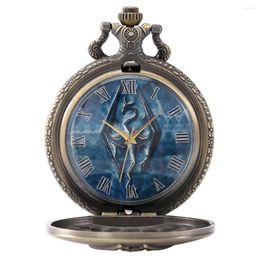 Pocket Watches Vintage Bronze/Grey Black Magic Crutches Quartz Watch Men Women Stylish Necklace Full Design Clock